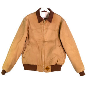 Muleskin By Carhartt Workwear Jacket Beige Men's Size M 100% Cotton Canvas